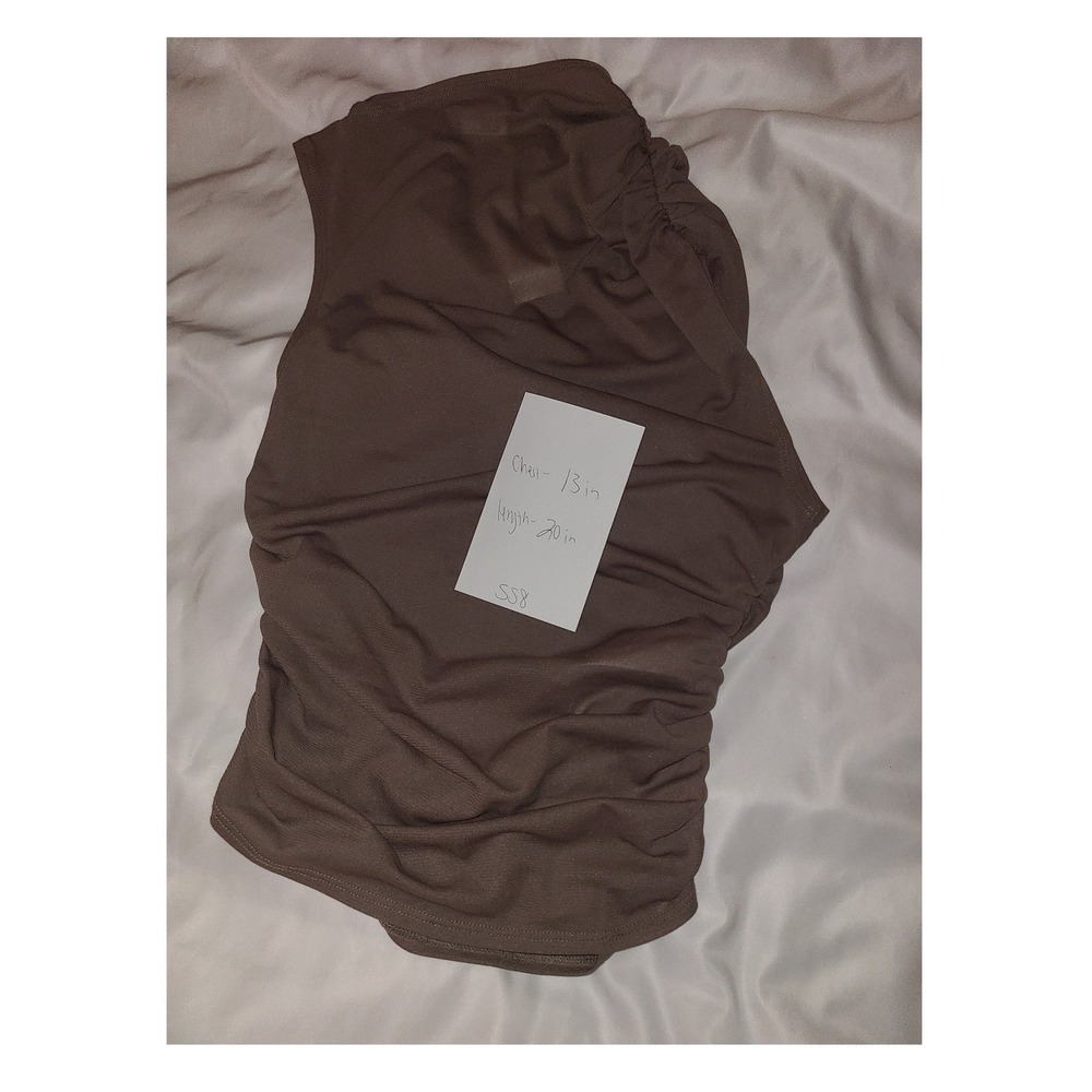 Abercrombie Fitch Brown Ruched Tank Top Size XS Sheer - Picture 12 of 16